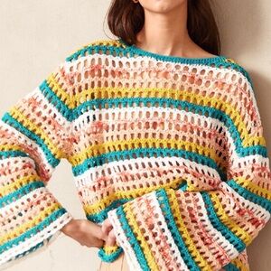 Gabby Isabella Multicolor Crochet Sweater